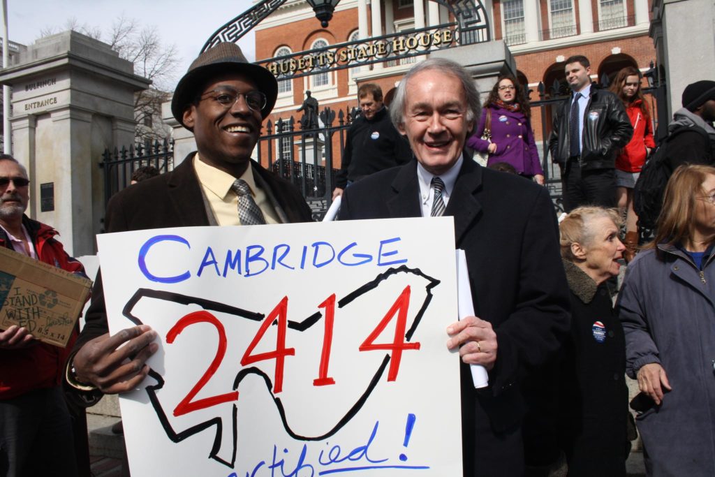 Brian with Sen. Ed Markey after turning in the most signature to qualify Ed for the ballot!